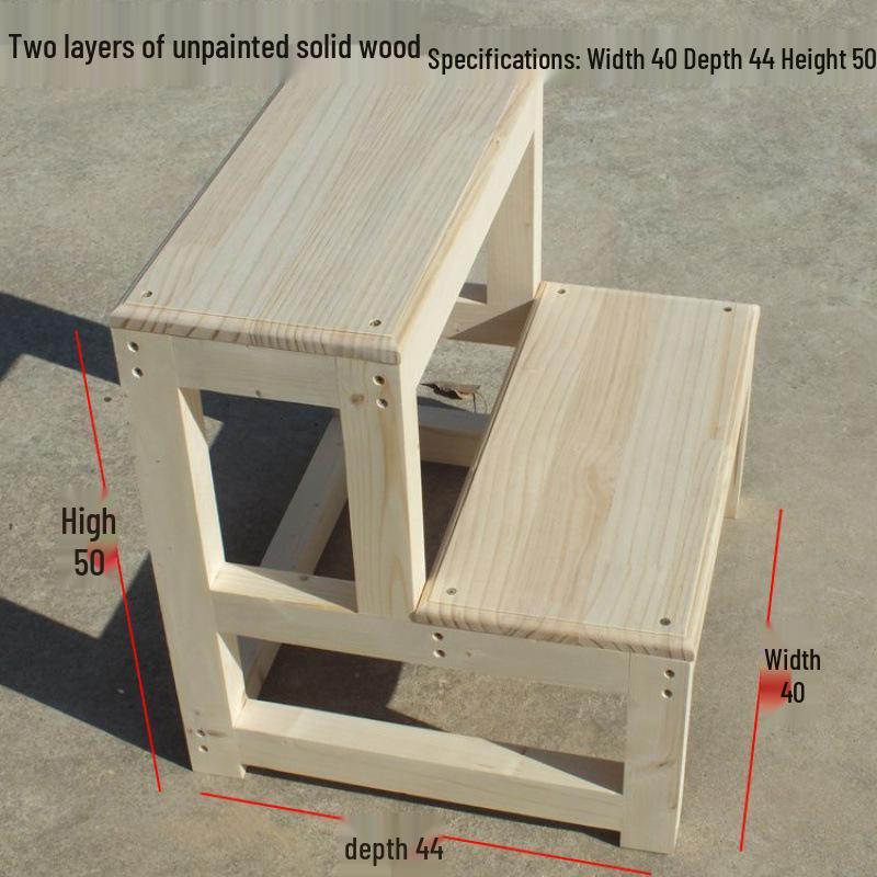 Compact Folding Solid Wood Step Stool & Ladder for Home Use
