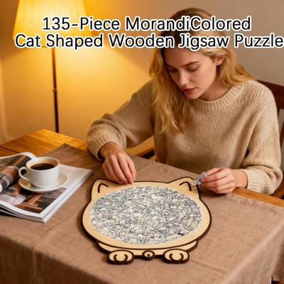 135 Teile Katzenpuzzle Erwachsene Holz Unregelmäßig Puzzle Kreatives Spielzeug Spaß Bunt Katze Einzigartig Geformtes Jigsaw Basteln Stressabbau