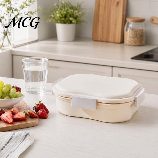Tragbare Brotdose Snackbehälter, mit Design mit separaten Fächern, lebensmittelechte PP-Box, integriertes Eis für Obst und Nahrungsergänzungsmittel Schicht Hält