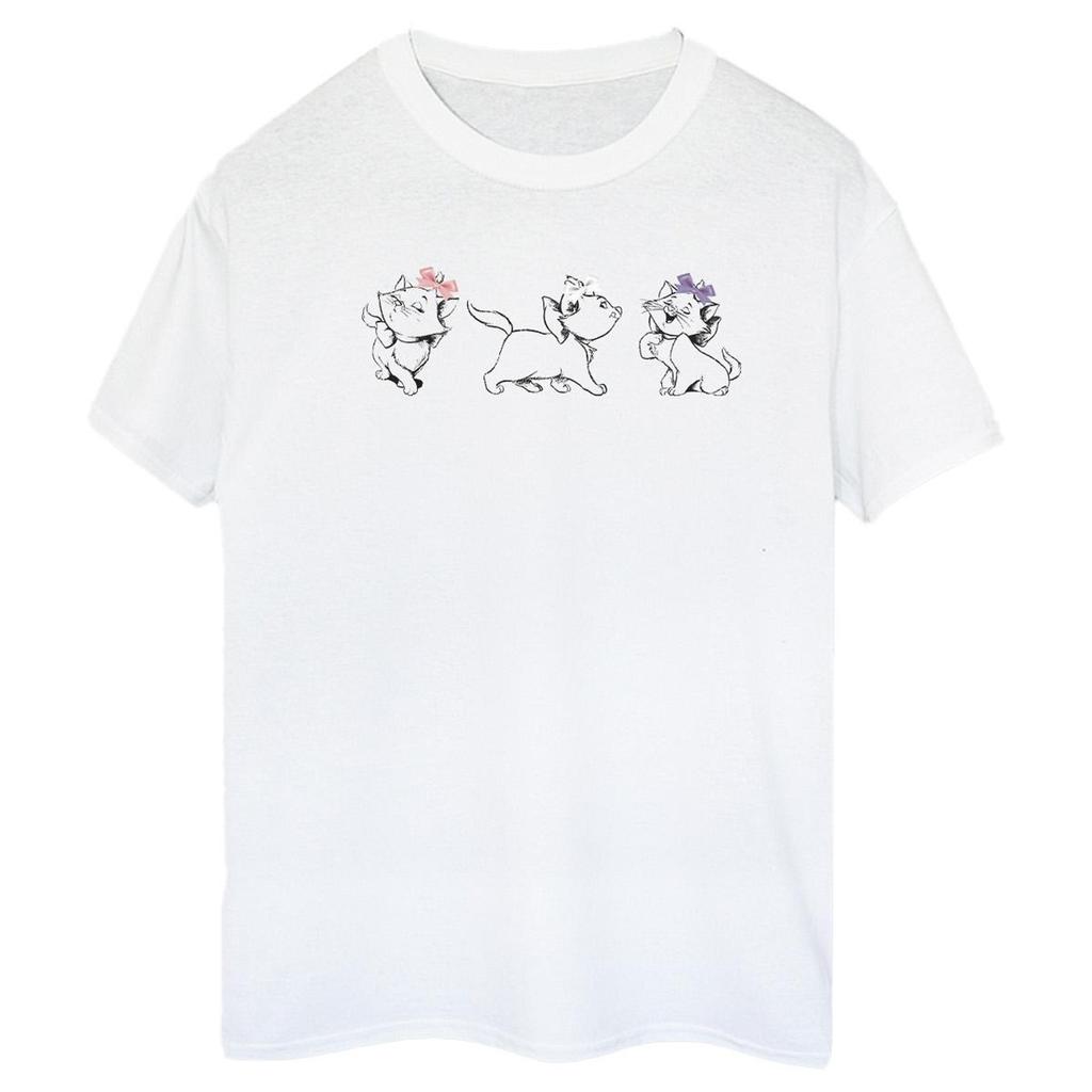 The Aristocats Womens/Ladies Marie Bow Cotton Boyfriend T-Shirt