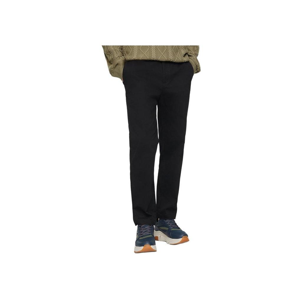 Skechers Yazan Series Comfortable Skin-Friendly Soft Woven Straight Leg Casual Pants Men Bottoms Carbon-Black L324M117-0018