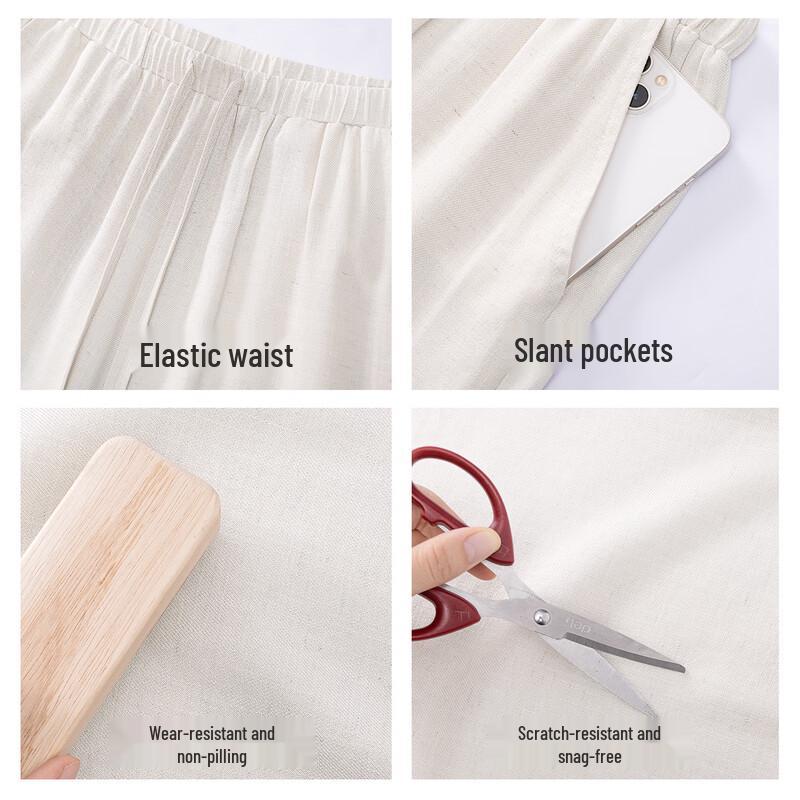 Huili Women's High-Waist Wide-Leg Cropped Casual Pants