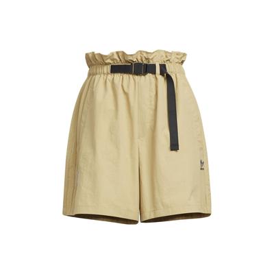 Originals X Nagaba Yū SS23 Hand-Painted Logo Belted Sport Shorts Women Bottoms Khaki IS0627