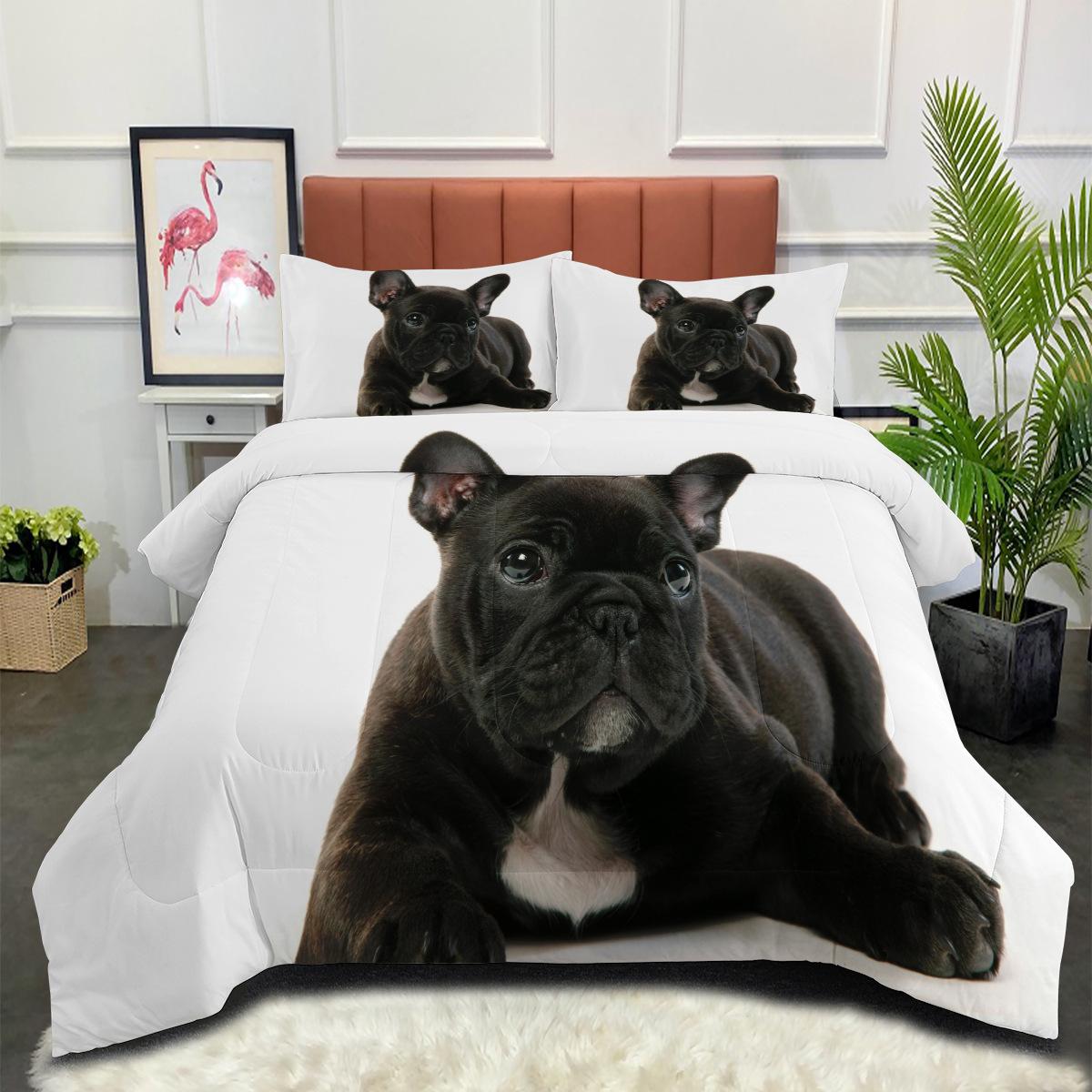 

Cute and Quirky Dog-themed Comforter Set with A Fluffy, Down-like Filling and A Multi-colored Lining 140*200cm
