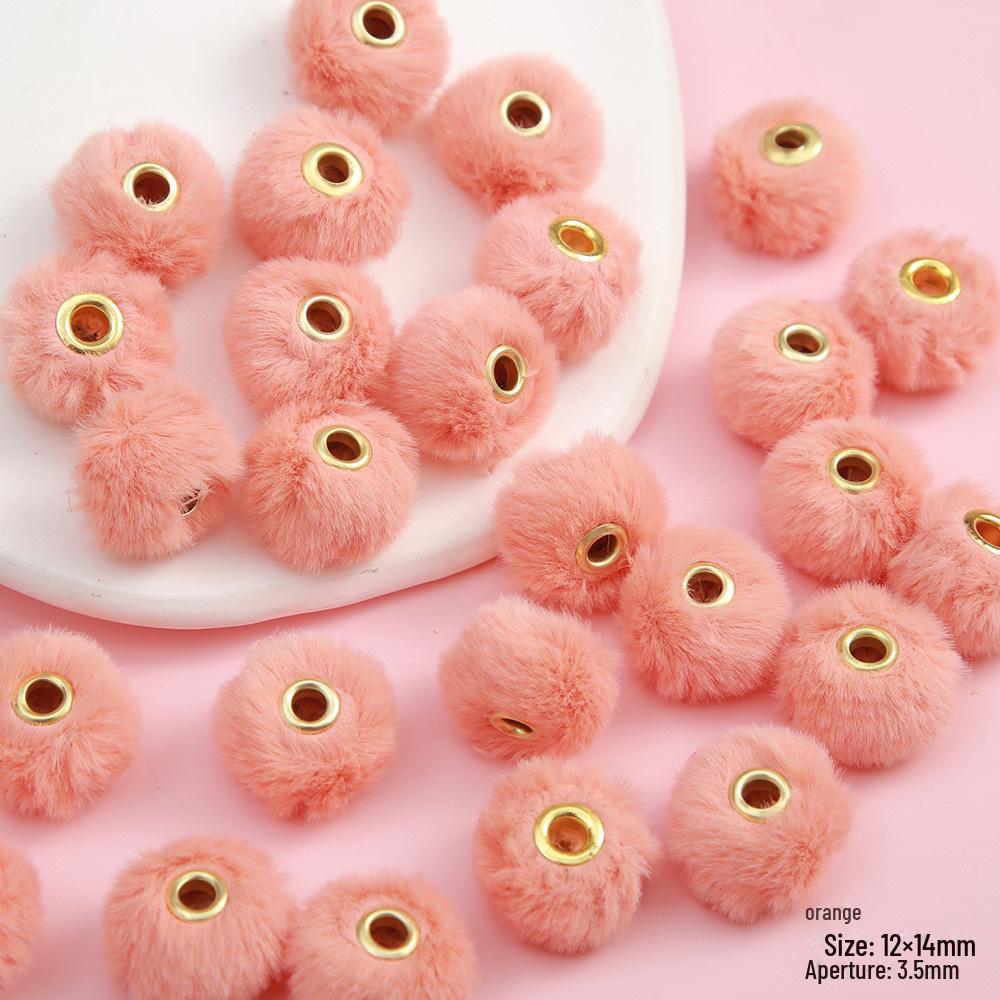 

2 см перфорированные корейские бусины из кроличьей шерсти для самодельных украшений: Серьги, ожерелья, браслеты Diameter 20mm, inner bead 14mm оранжевый