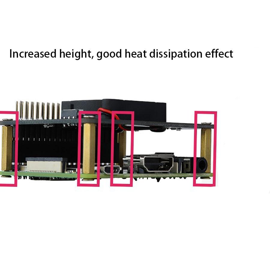 For Raspberry Pi 4B/3B+/3B Case Extension Board Heat Sink with Cooling Fan