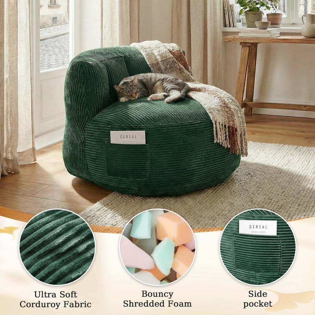 Übergroßer Sitzsack für Erwachsene, Riesiges Bodensofa aus Memory-Schaum, Großes Faulsofa