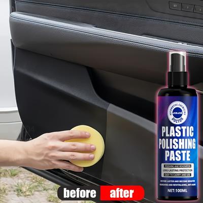 100ml Rénovateur Plastique Automobile Noir Brillant Rénovateur Plastique Revêtement de Polissage et de Réparation Automobile Rafraîchisseur Redonne Brillance Lo