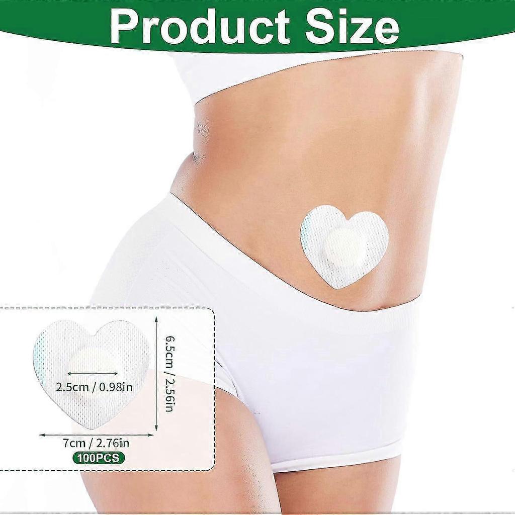 2025 Latest Model 100pcs Heart Castor Oil Pack Wrap for Belly Button, Disposable Self-Adh