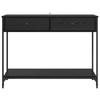Console Table Black Oak Effect 100 X 34.5 X 75 Cm