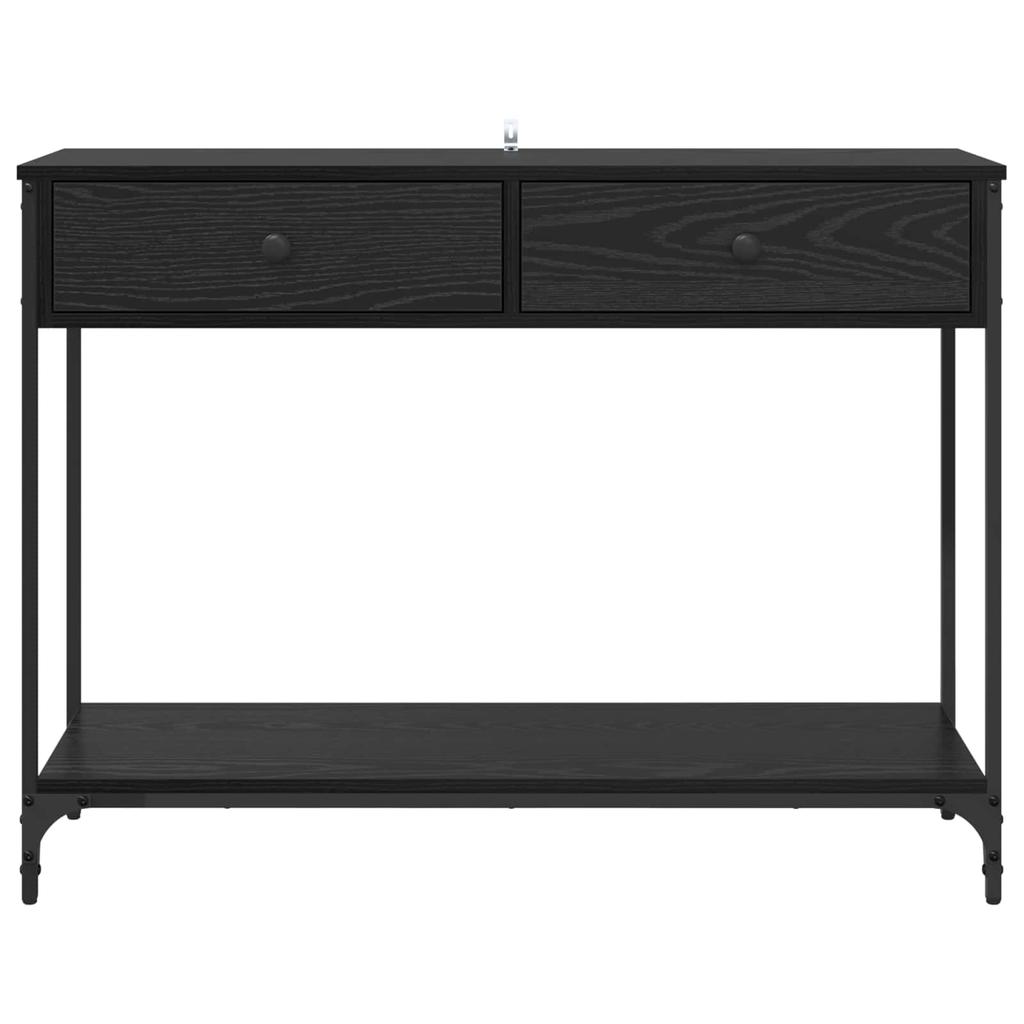 Console Table Black Oak Effect 100 X 34.5 X 75 Cm