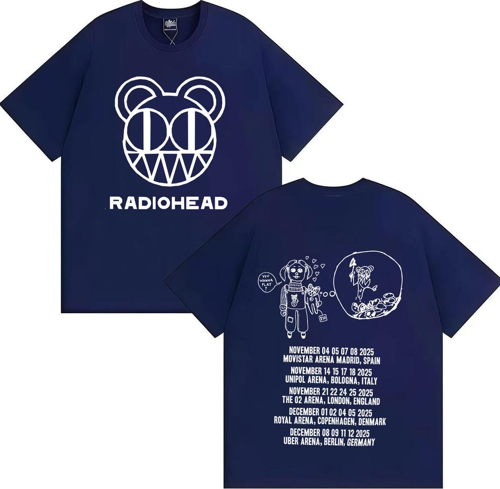 Radiohead Tour 2025 Merch Fashion T Shirts Mens Womens Aesthetic Short Sleeves Harajuku Oversized Cotton Casual Tees Streetwear