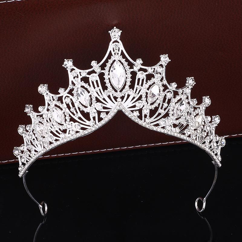 Tiara Couronne de Luxe de Mariée avec Diamant Princesse Anniversaire Performance Couronne Bandeau Accessoires Cheveux Accessoires Robe