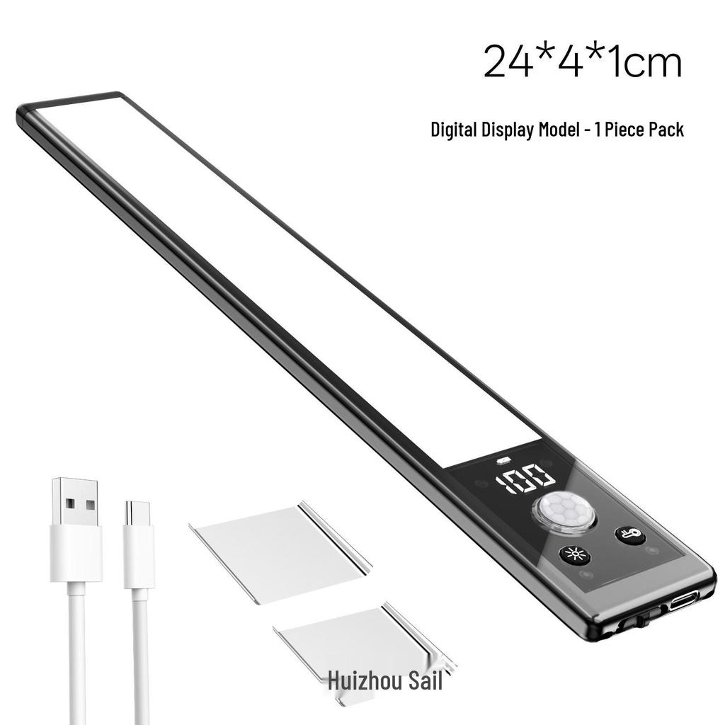 Ultra-thin LED Sensor Light: Human Motion-Activated, Self-Adhesive, Rechargeable Night Light for Cabinets and Displays