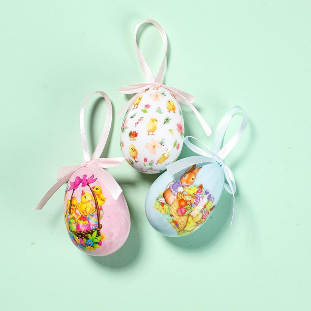 DIY Craft Easter Eggs Pendant Painted Easter Egg Props Foam Easter Eggs  Window Door Garden