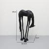 Black Cast Iron Abstract Horse and Deer Statue, Simulated Animal Model Sculpture, Office Desk Ornament, Modern Home Decoration