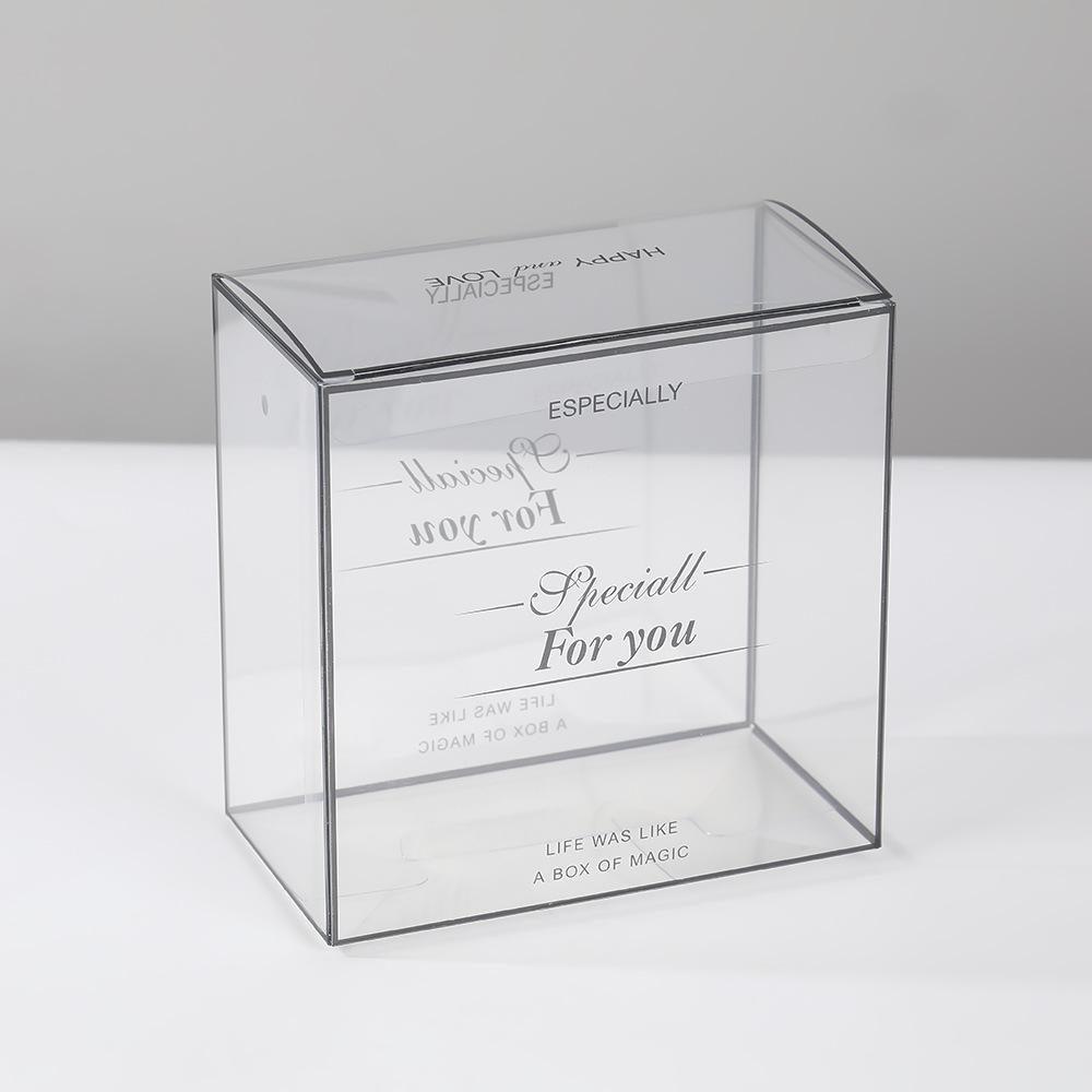 WTEMPO 10pcs Transparent Packaging Boxes Clear Plastic Portable Foldable Cake Boxes Durable Presentation Boxes for Candy and Desserts