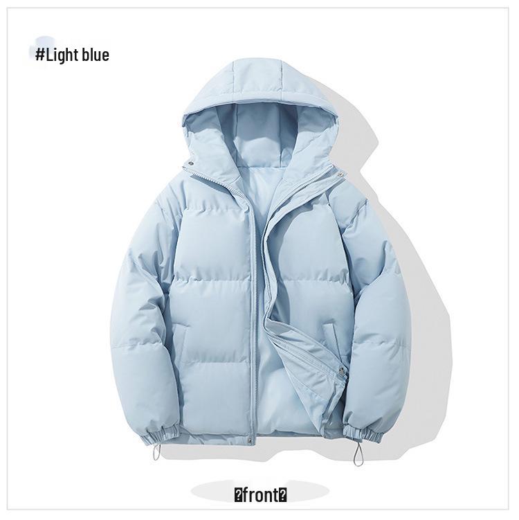 Men's Solid Color Cotton Jacket: Simple, Versatile, and Thickened for Autumn and Winter.