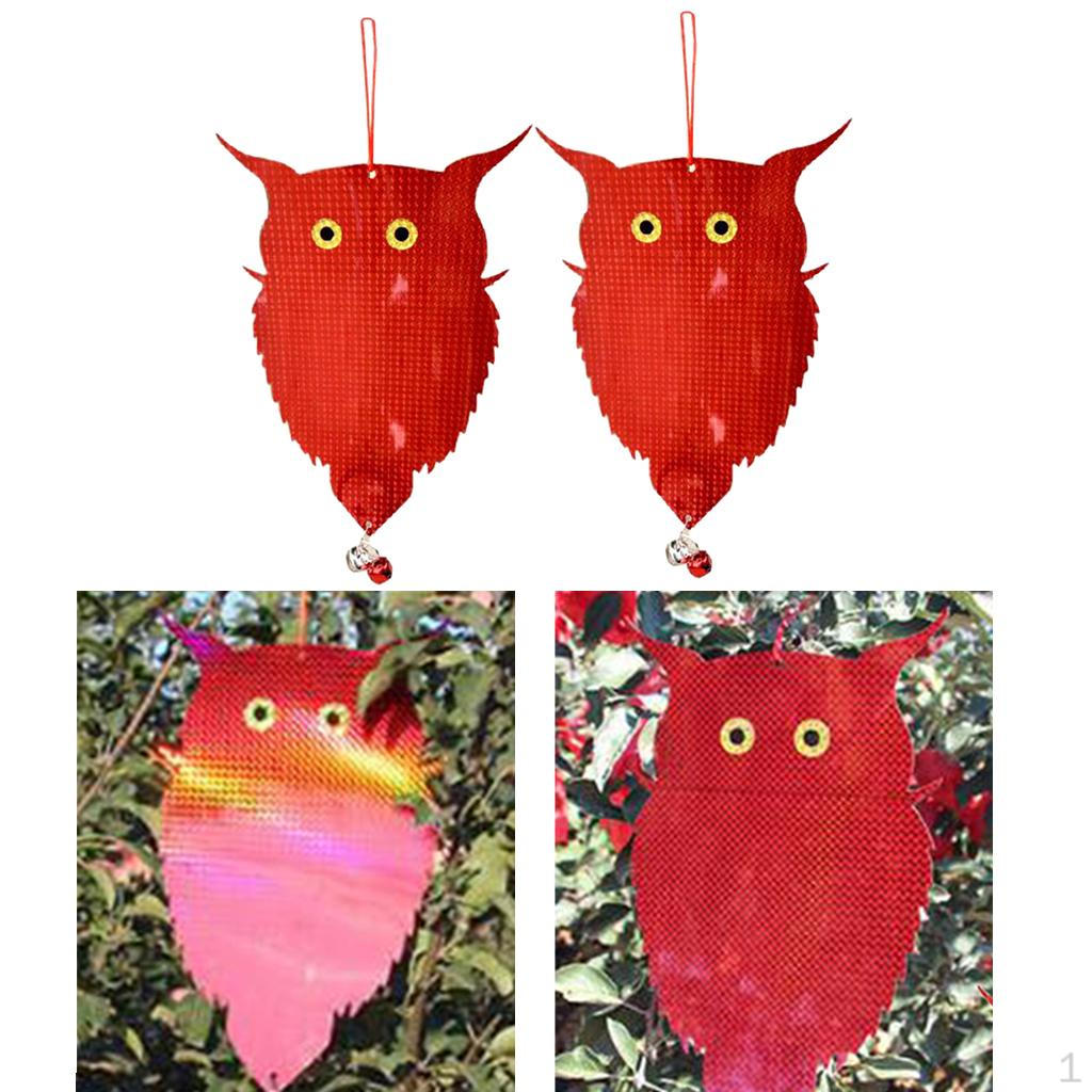 Buy 2'' Reflective Owl Decoy & Birds Scarecrow Bird Deterrent W/ Bell at affordable prices