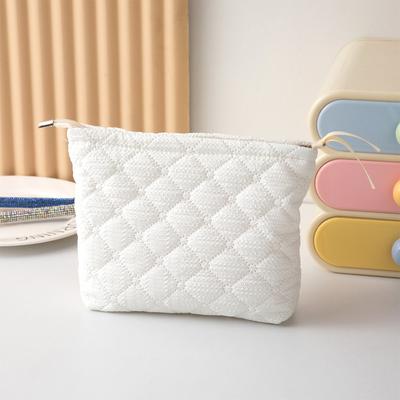 INS Quilted Makeup Bag Large Capacity Portable Toiletry Bag Multifunctional Storage Pouch Women Girls