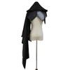 Mittelalterliches Steampunk-Schal Renaissance Einzelschulterumhang Kostüm Cosplay Halloween-Party Halbumhang Schwarz