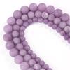 6/8/10mm Matte Lilac Purple Jades Stones Natural Round Loose Spacer Beads for Jewellery Making Diy Bracelet 15'' Strand