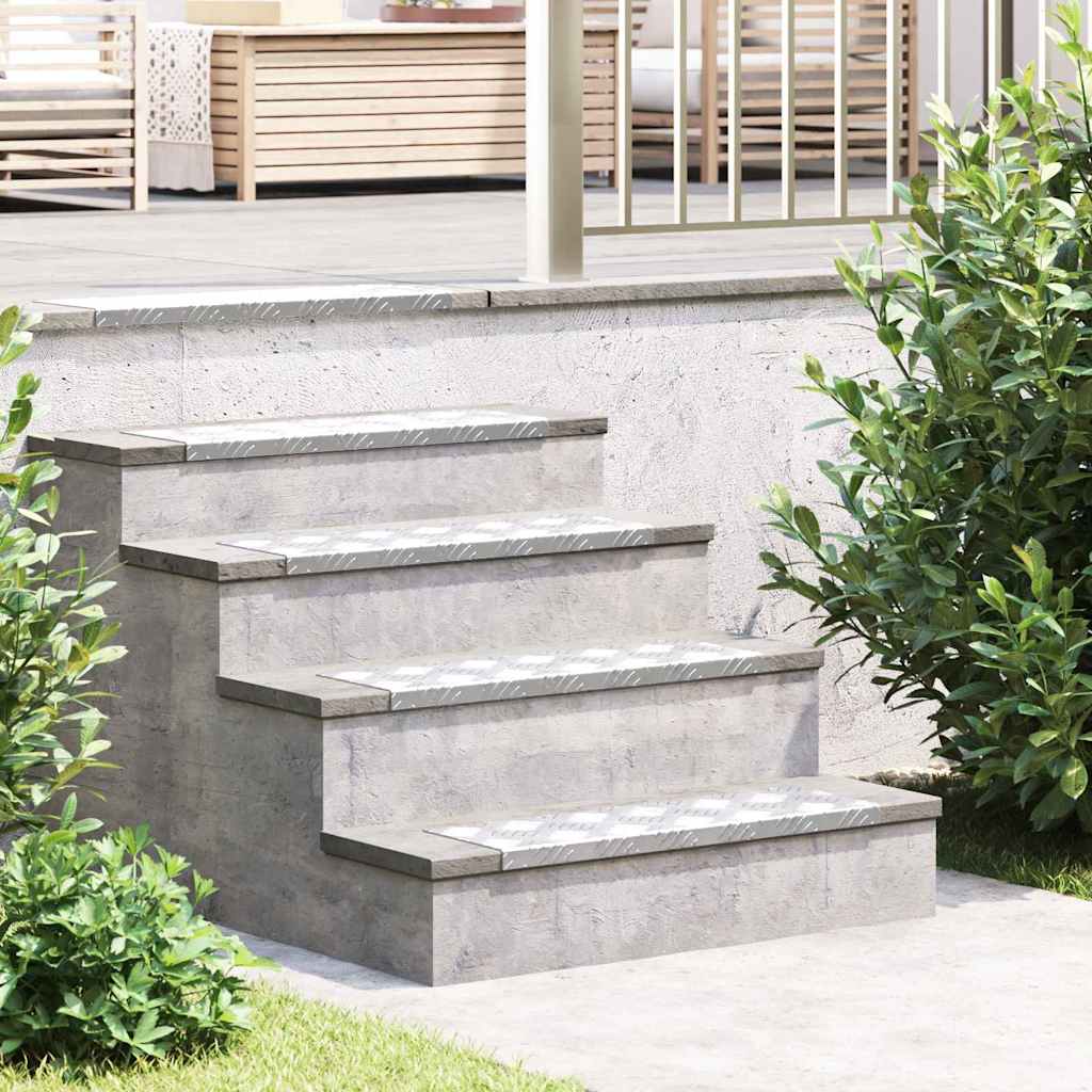 Stair Tread Step 10 Pcs Silver 60 X 18 X 2.5 Cm Aluminum