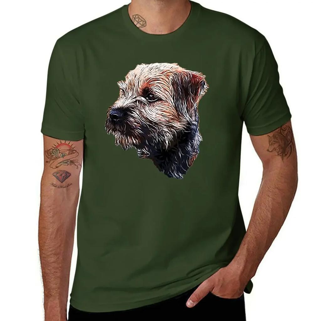 T-shirt Border Terrier grafiche divertenti top abbigliamento uomo