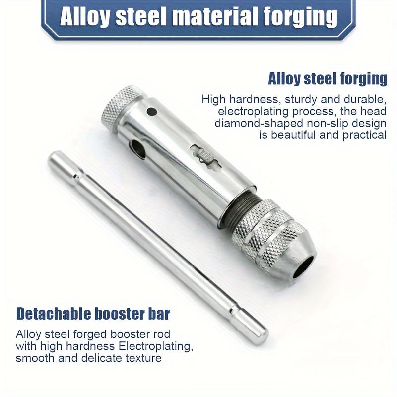 1pc Adjustable Ratchet Tap Wrench, Durable Steel Hand Tool, M3-M8 Sizes, Industrial Grade, for Threading and Deburring [Zixian]