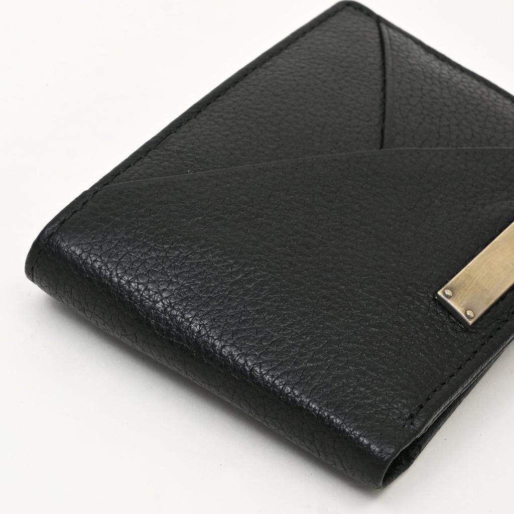 Leather Wallet 1S Grablk -Premium Grained Black Napa Leather Men's Wallet with Coin Pocket & 6 Card Slots