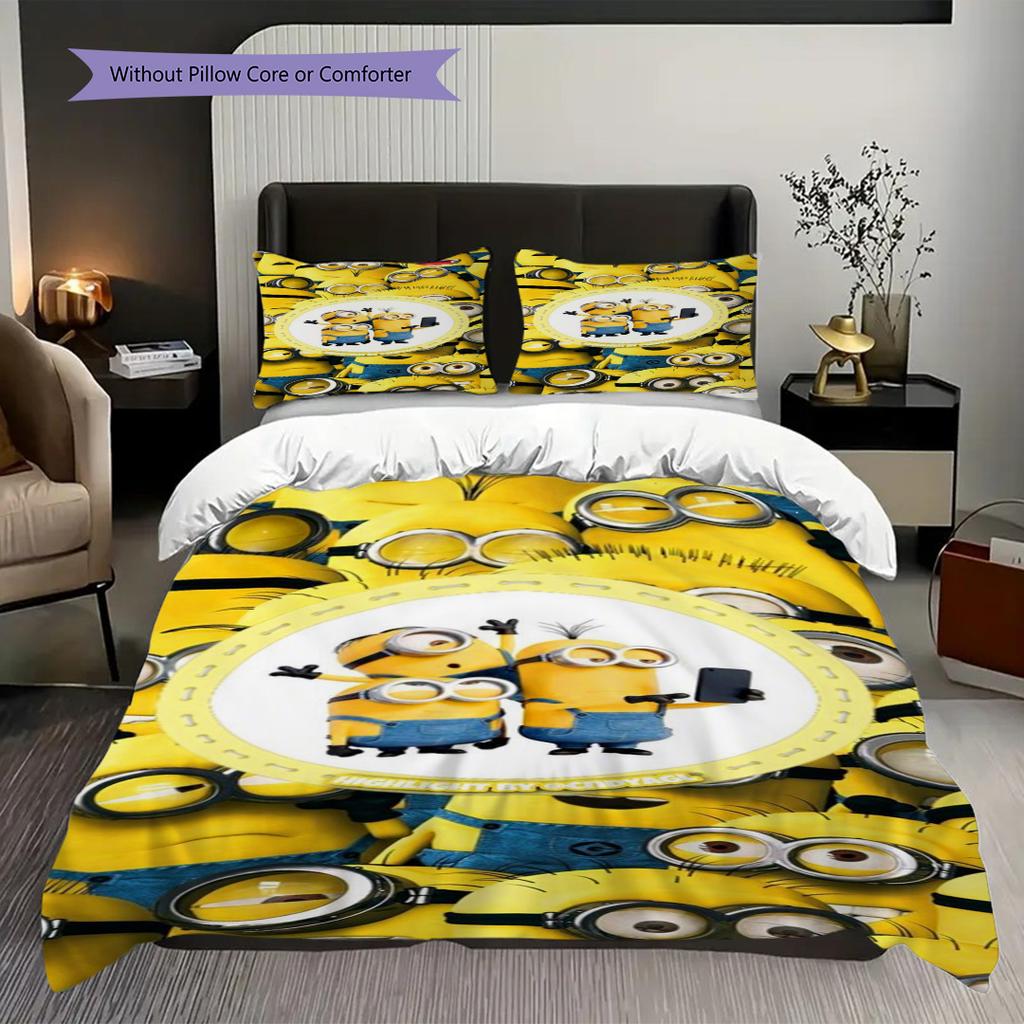 Despicable Minions Phone Case Threepiece Set 1 Duvet Cover 2 Pillowcase Without Core Duvet Cover And Pillowcase Christmas Birthday Gift