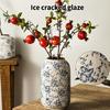 Rustics Farmhouses Ceramics Vases NonSlip Base Artistic Crackles Texture Florals Displays Living Room Accent