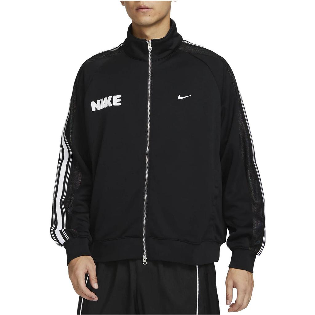 Nike Striped Full Zip Stand Collar Jacket Men Jackets Black FB7037-010