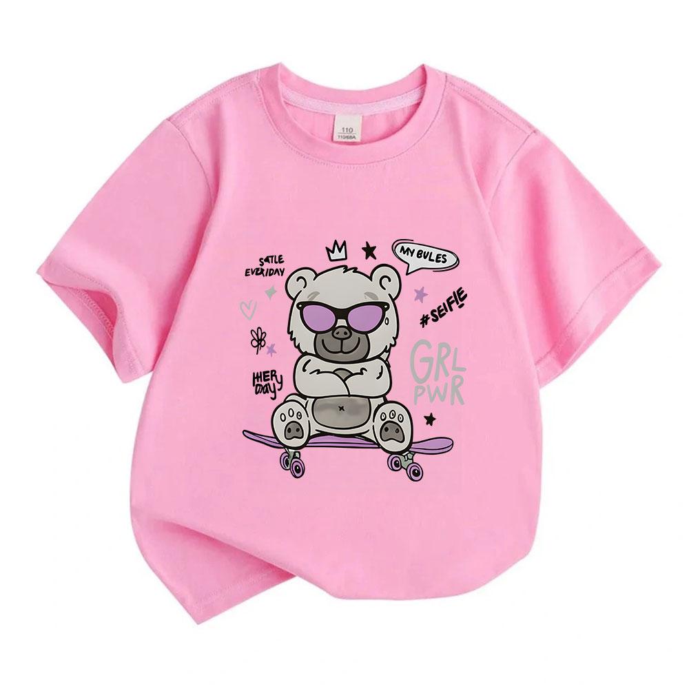 Kids Boys Girls 100% Cotton Short Sleeve O-Neck T-Shirt, Coo