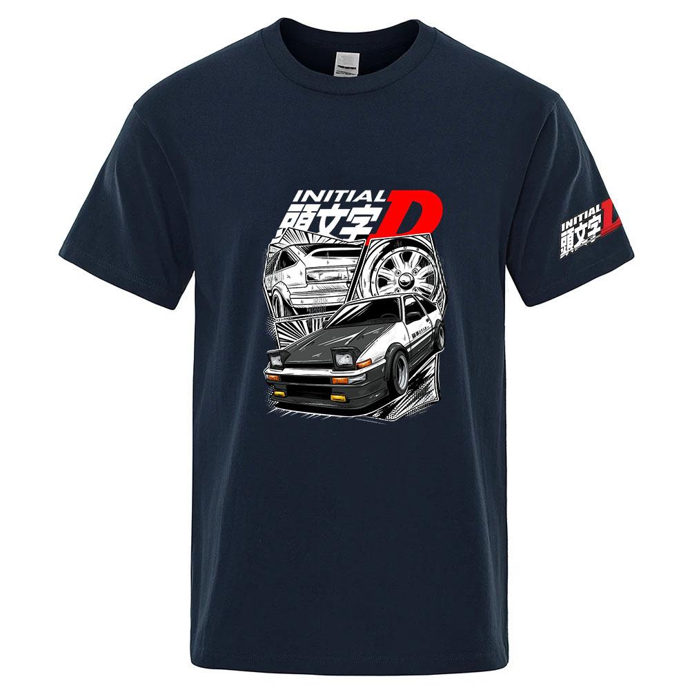 Initial D JDM Car Illustration Logo Print 2025 Hot Sale Unisexs Summer Breathable Comfortable Solid Color High Quality TShirt