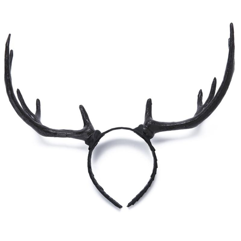 Antlers Headband Halloween Elk Headwear for Halloween Party Wear Deer Horn Hair Band Christmas Headpiece Party Supplies