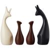 Home Decor Happy Deer Family Matte Finish Ceramic Figures (Set of 4, Multicolor)
