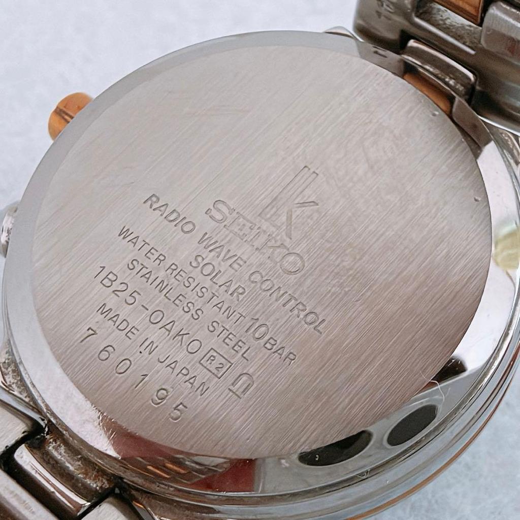 Used [Beautiful Item] SEIKO LUKIA Radio Solar IB25-0AK0 With Links Box Included