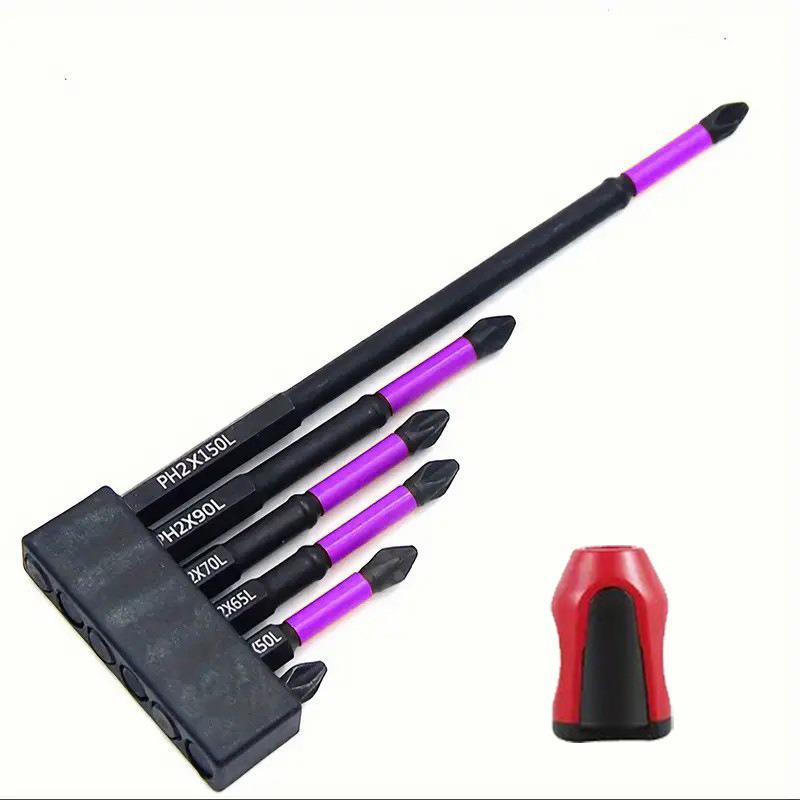 Shock-resistant Magnetic Phillips Screwdriver Bits with Anti-slip Teeth