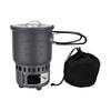Campingtopf mit Kocher Aluminiumlegierung Tragbarer Rucksack-Topf Camping-Kochgeschirr-Set mit klappbarem Griff zum Wandern
