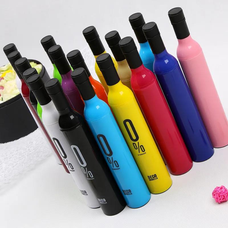 Creative Bottle Umbrella Multi Function Dual Purpose Silver Colloid Umbrellas Fashion Plastic Wine Bottles Sunshade Carry Convenient Ya700