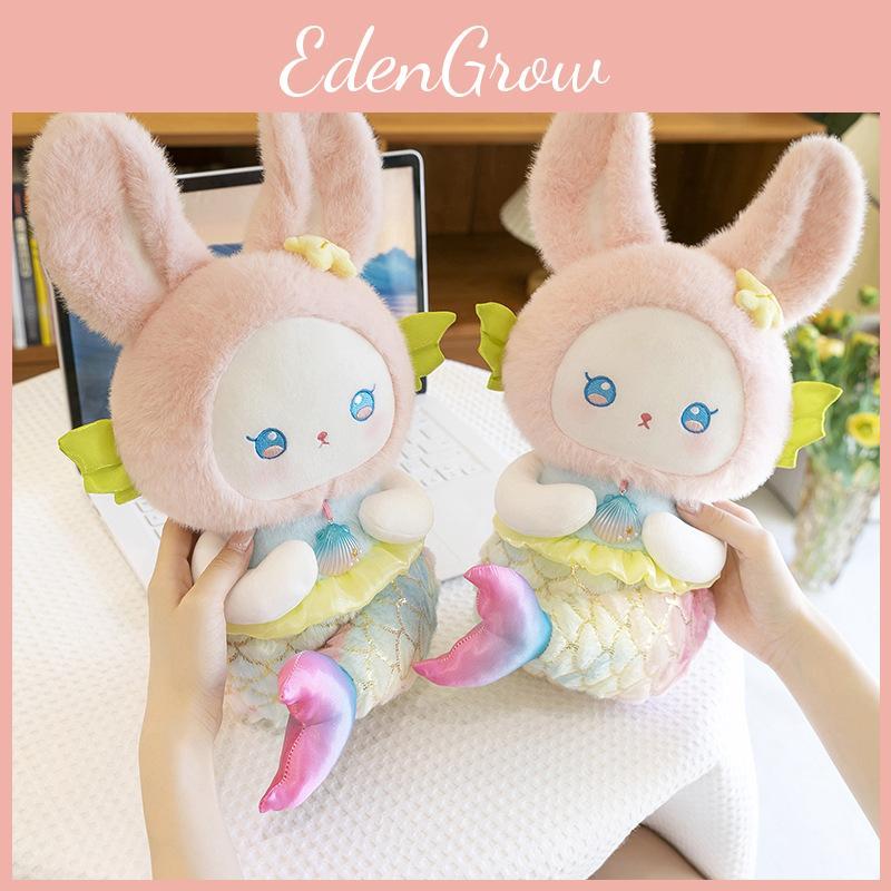 Plush Bunny Mermaid Toy Soft Cuddly Animal For Girls Kids Sleep Companion