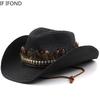 Hand Made Straw Western Cowboy Hat For Women Men Summer Curling Brim Beach Sun Hats Panama Cowgirl Jazz Cap