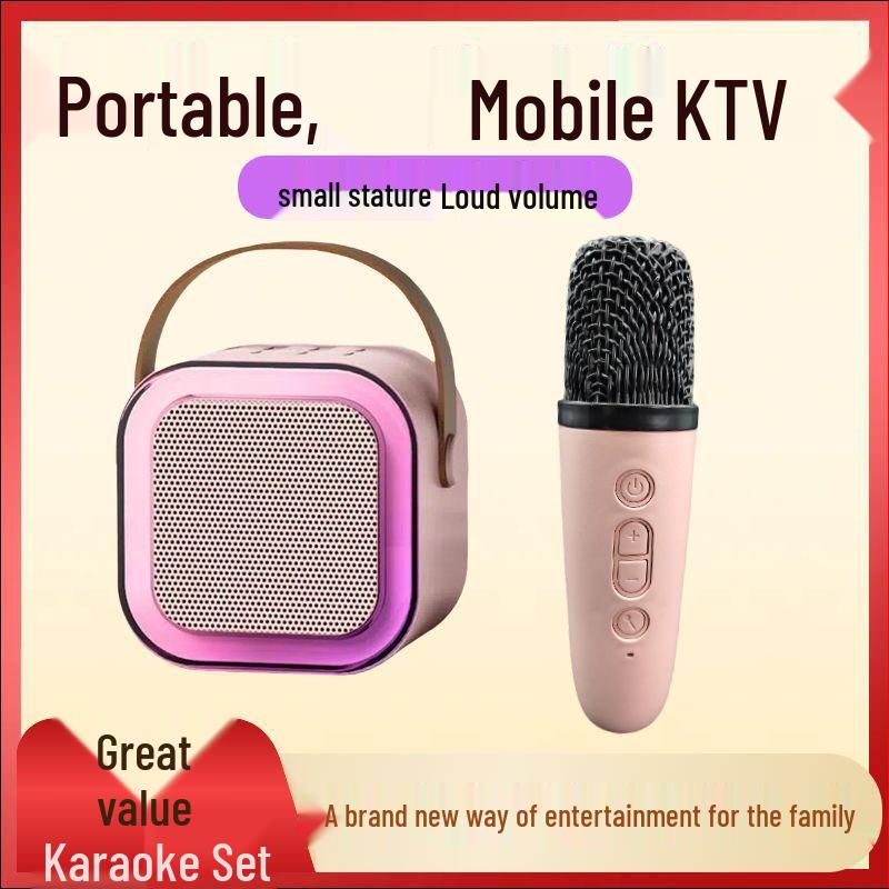 All-in-One Wireless Bluetooth Karaoke Speaker & Microphone Set for Kids