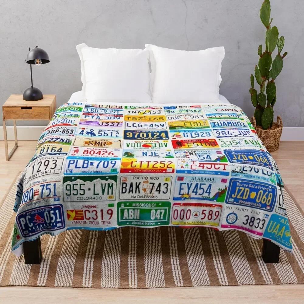 

Licence Plate Wall Throw Blanket Hairy Designers christmas decoration Blankets 30x40in