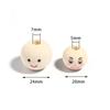 CH02 20Pcs Cute Expression Fun DIY Beaded Charm Bracelet Handmade Round Beads Wooden Crafts Jewelry Beads Accessories Material