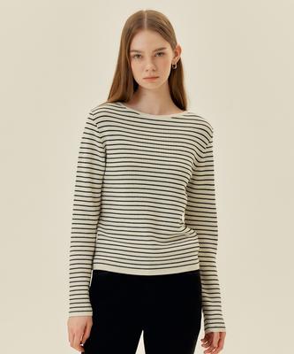 MIND BRIDGE WOMEN [W][Couture] Striped Slim Fit Knit