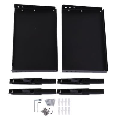 2 Sets Garage Folding Storage Shelf 200lb Load Adjustable Rail Wall Mounted Metal Rack for Workshop Kitchen Office