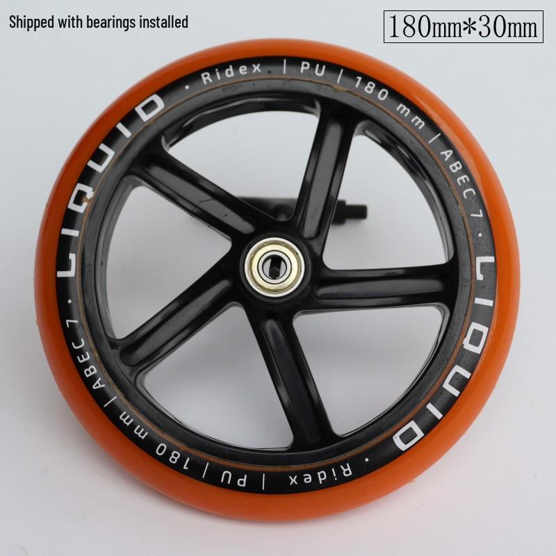 7-8 Inch PU Rubber Universal Silent Wheels for Scooters, Shopping Carts, and Wheelchairs