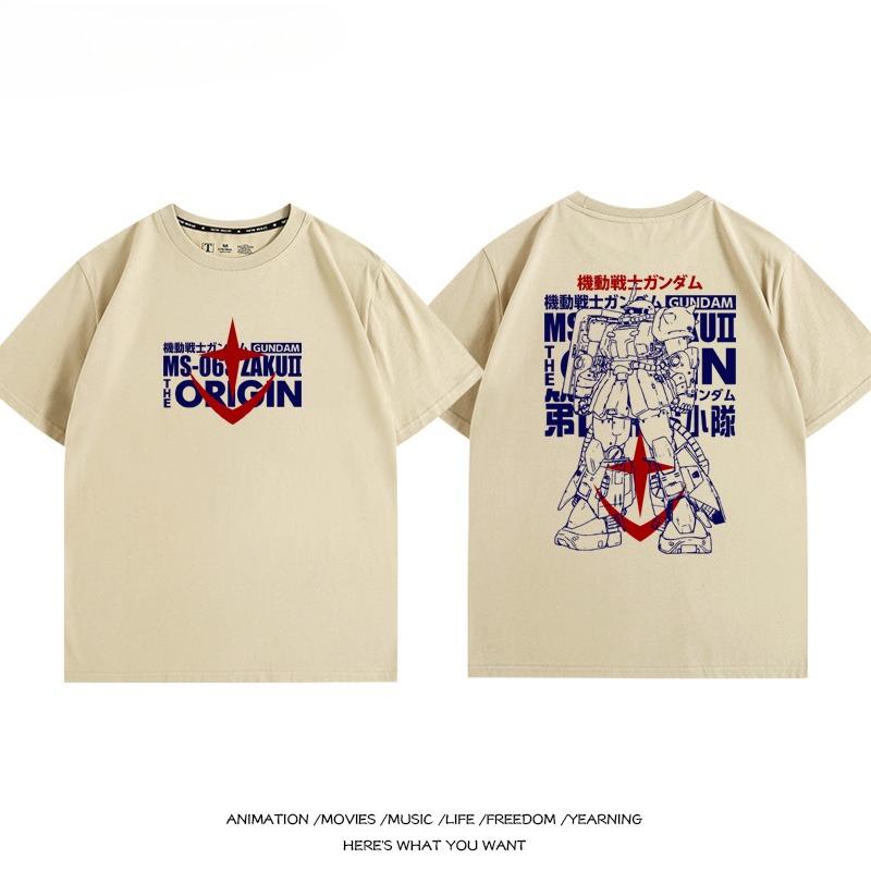 Mobile Suit Gundam tide brand joint Zagu SD 08MS squad short-sleeved two-dimensional T-shirt summer men's pure cotton